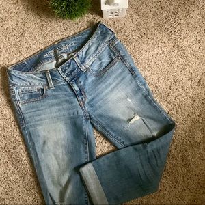 American Eagle Distressed Straight Jeans.